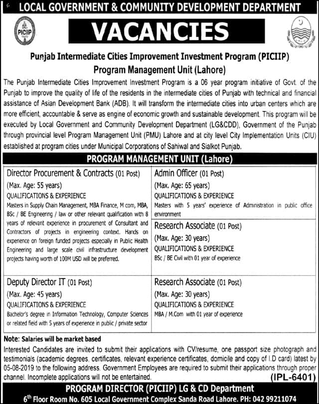 Local Govt And Community Development Department Jobs in Pakistan