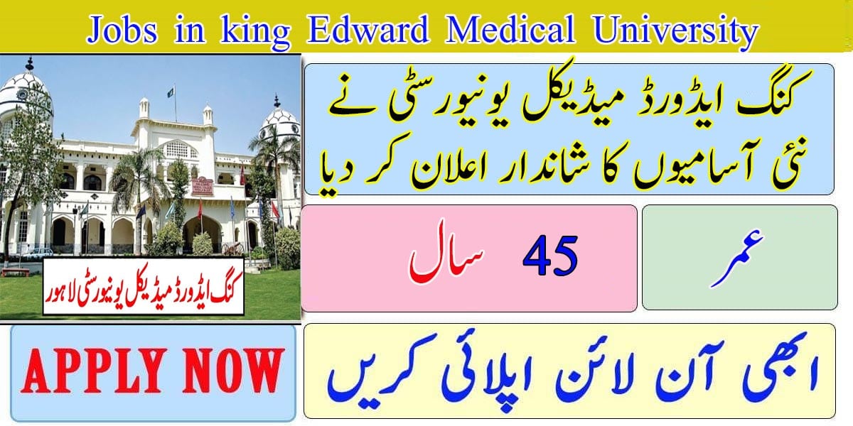 King Edward Medical University Faculty New Jobs 2020 in Lahore
