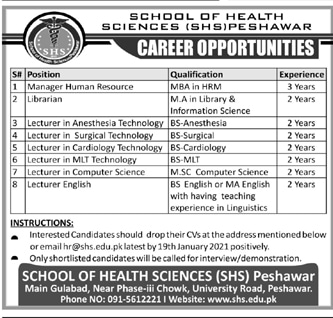 Lecturers Jobs 2021