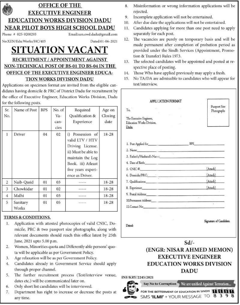 Sanitary Worker & Driver Sindh Jobs 2021