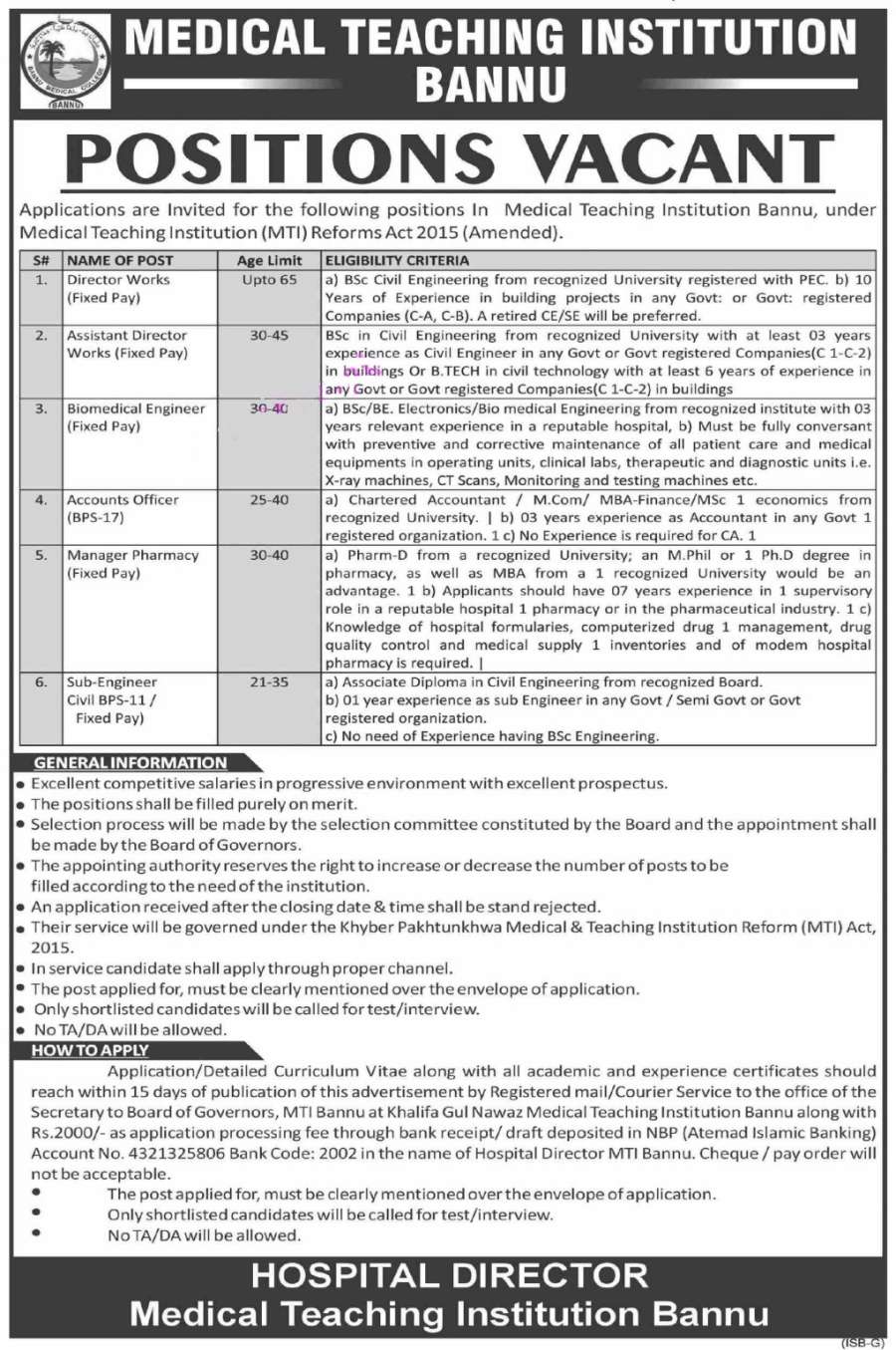 Accounts Officer & Director Works Jobs 2021