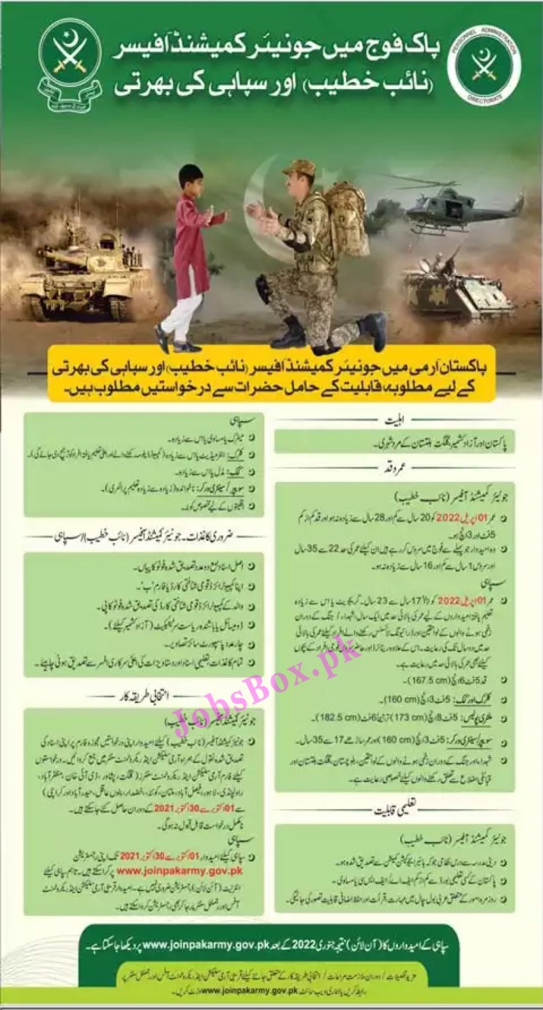 Join Pak Army Jobs 2021