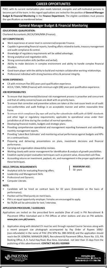PIA Islamabad Jobs 2021